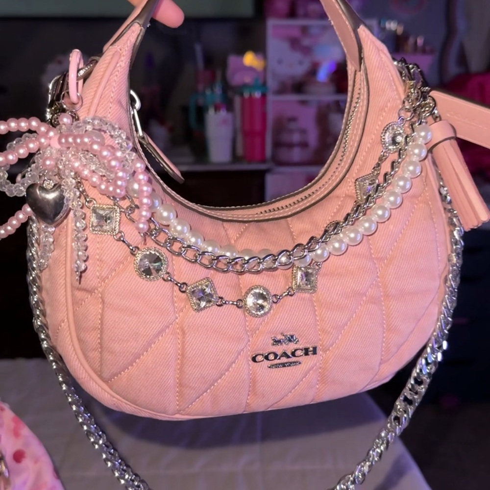 Coach Carmen Ballerina Pink Quilted Crossbody Bag - Picture 6 of 16